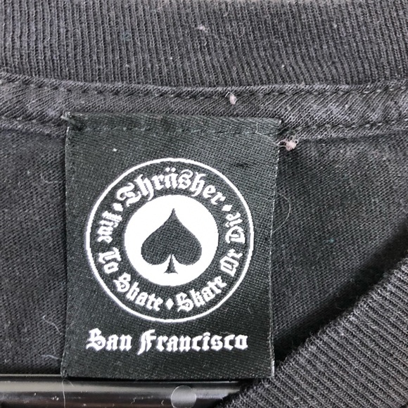 Thrasher Magazine Flame Logo Black T-Shirt Sz M - Picture 3 of 4